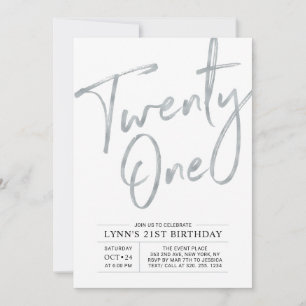 Convite Vinte e um Festa de Aniversário de 21 anos Silve