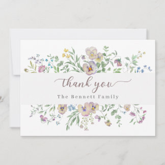 Convite Viola & Eucalypt Floral Thank you Card