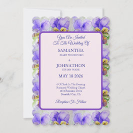 Convite Viola Watercolor Flower Floral Weditation