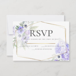 Convite Violet Anemone Floral Wedding RSVP