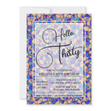 Violet Blue Mosaic Hello, Trinta aniversário de 30