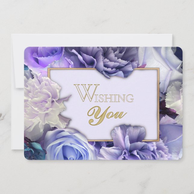 Convite Violet Blue Rose Secret Gardens Birthday Card (Frente)