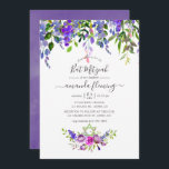 Convite Violet Floral Bat Mitzvah<br><div class="desc">Convite violeta e roxo de morcego floral mitzvah com tipografia elegante.</div>