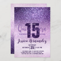 Violet Lilac Roxo Glitter Quinceañera