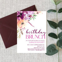 Violet Magenta Purple Floral Brunthday