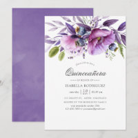 Violet Poppy Floral Quinceañera