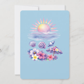 Convite violet watercolor creative beach