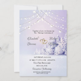 Convite Violet Winter Landscape Forest Lights