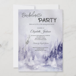Convite Violet Winter Landscape Snow Bachelorette