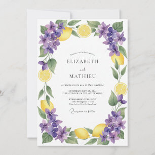 Convite Violeta Amarelo Radiante Citrino Casamento