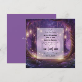 Convite Violeta no Casamento Florestal Encantado à Meia-No