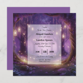Convite Violeta no Casamento Florestal Encantado à Meia-No