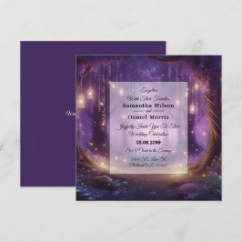 Convite Violeta no Casamento Florestal Encantado à Meia-No