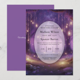 Convite Violeta no Casamento Florestal Encantado à Meia-No