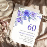 Convite Violeta púrpura e Festa de aniversário 60ª Lavanda<br><div class="desc">Violeta Roxa e Lavanda 60ª coleção Correspondente de Convites de aniversário em Niche e Nest store.</div>