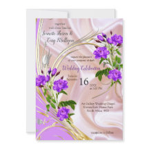 Violeta-púrpura, ouro e Rosa, rosa, seda magenta