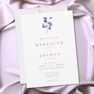 Convite Violetas Aquarela Minimalista Casamento Elegante