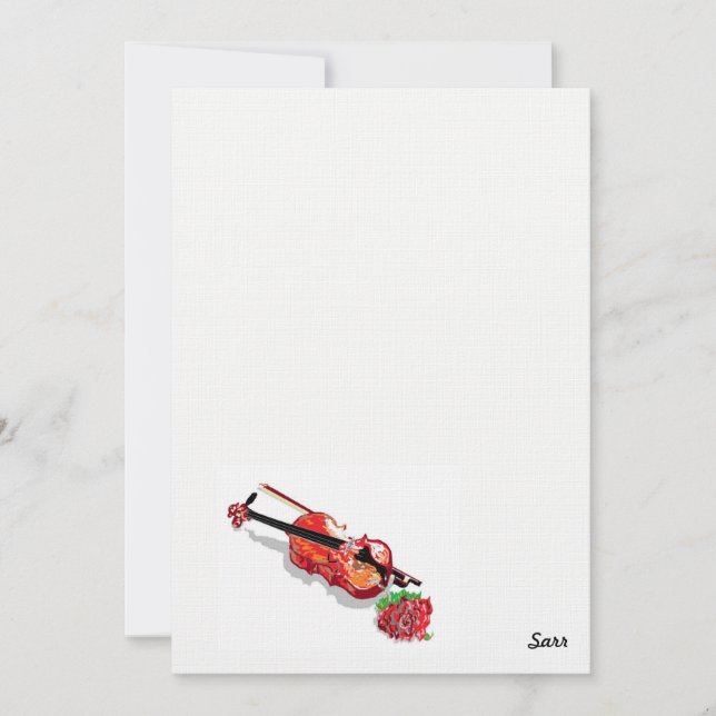 Convite Violino com uma Rosa (Frente)