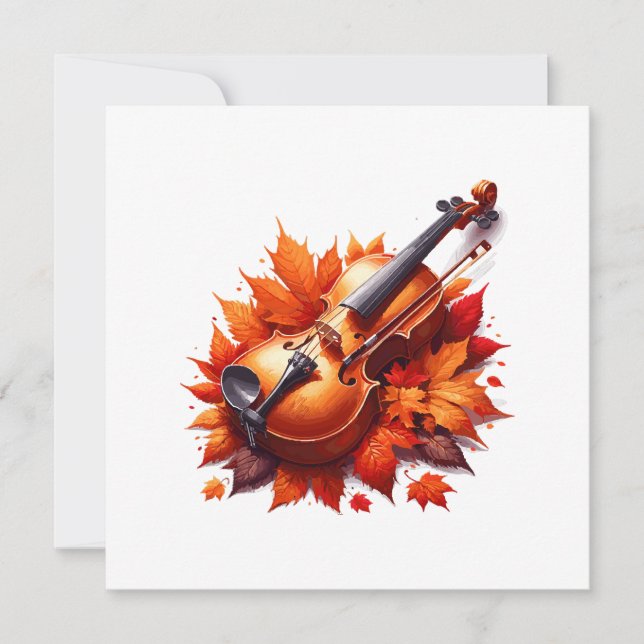 Convite Violino na cama de folhas (Frente)