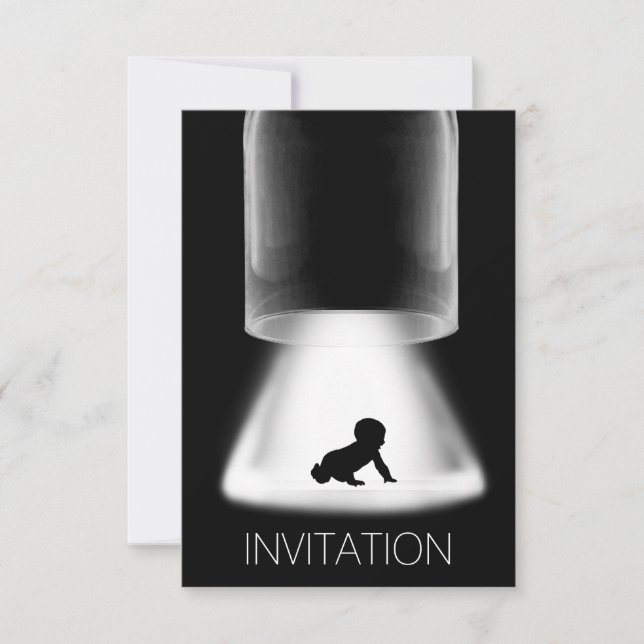 Convite Vip Moderno para Novo Bebê chá de fraldas (Frente)