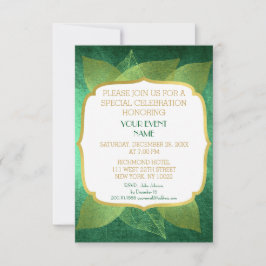 Convite Vip Ouro Verde de Casamento de Aniversário Moderno
