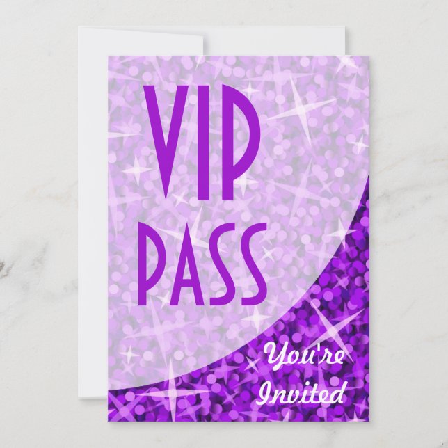 Convite "VIP Pass" da curva de Glitz Roxo (Frente)
