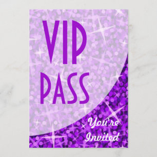 Convite "VIP Pass" da curva de Glitz Roxo