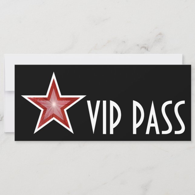 Convite 'VIP PASS' da Estrela Vermelha preto (Frente)