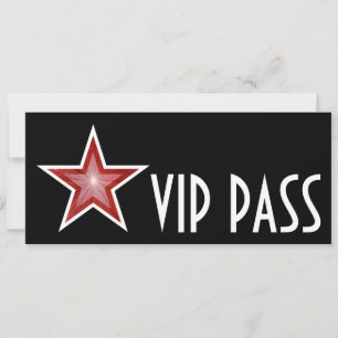 Convite 'VIP PASS' da Estrela Vermelha preto