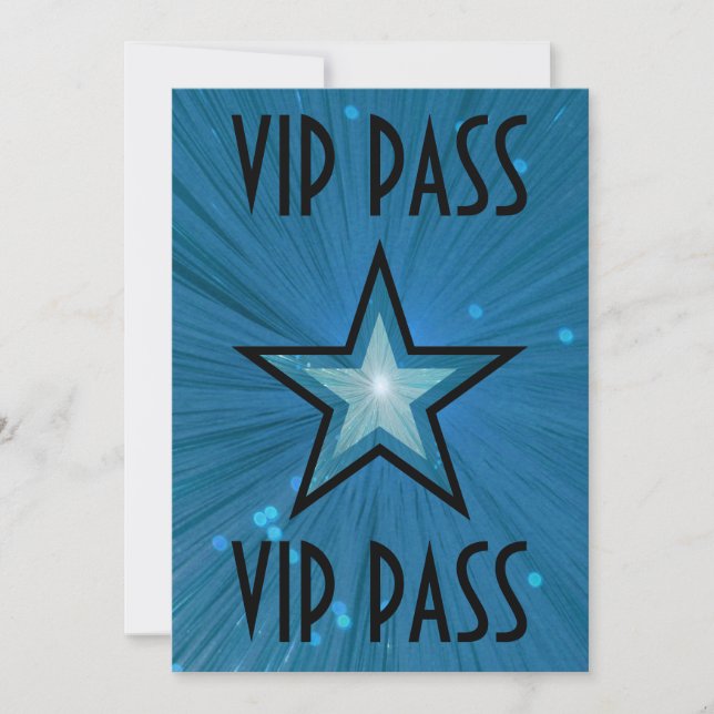 Convite 'VIP PASS' de Estrela Azul preto (Frente)