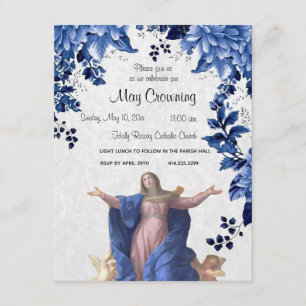 Convite Virgem Católica Mary Pode Cruzar Evento Religioso