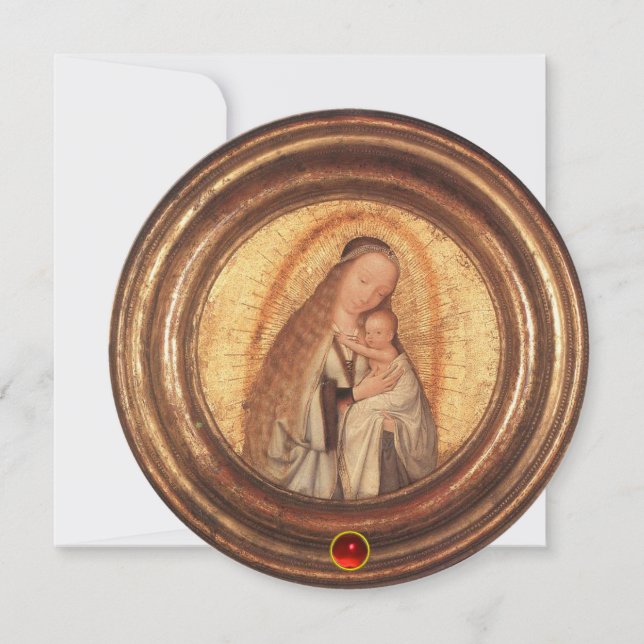 Convite VIRGEM COM Festa de Natal FILHO Ruby Vermelho (Frente)