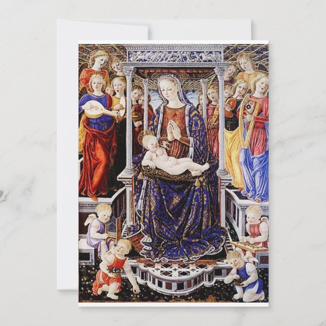 Convite Virgem e Criança com Anjo Fazer de Música (Frente)