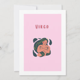 Convite Virgem fofa, zodíaco, impressão de signo estelar