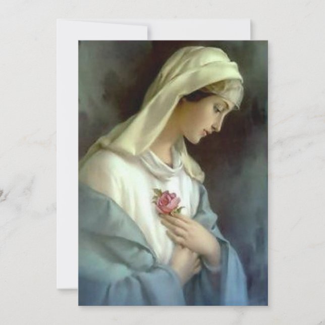 Convite Virgem Maria abençoada da relembrança católico (Frente)