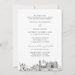 Convite Virgínia Beach Church - Dois Locais