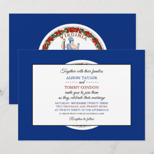 Convite Virginian Flag, Flag of Virginia Wedding