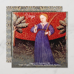 Convite Virgo, a Festa de aniversário Virgem Zodiac Sinal