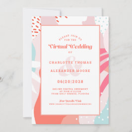 Convite Virtual Online | Moderno Geométrico Abstrato Coral