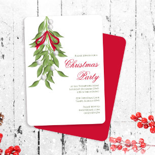 Convite Visgo de Natal Folhagem Personalizada Festa de Nat