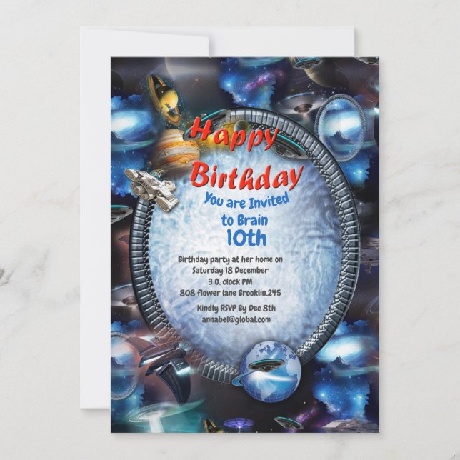 Convite Visitantes da Galáxia no espaço (Frente)