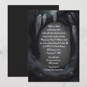 Convite Visitantes Fantásticos Festa de Halloween