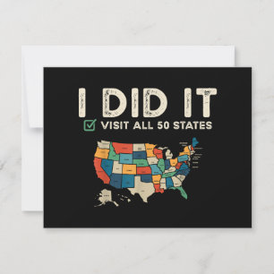Convite Visitou todos os 50 estados dos EUA - Mapa de viag