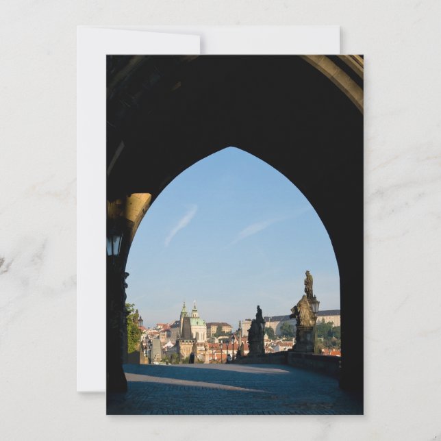 Convite Vista da ponte Charles em Praga (Frente)