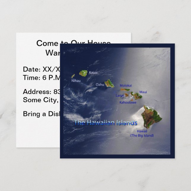 Convite Vista das Ilhas Havaianas (Frente/Verso)