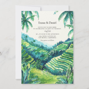 Convite Vista das Terras de Arroz de Tegalalang em Bali