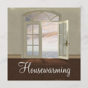 Convite Vista para o mar elegante do ponto morto do