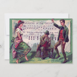 Convite Visto cigano irlandês do jig verde