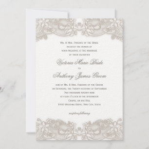 Convite Vítima Floral Vitoriana no Casamento de Design Bra