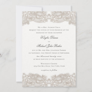 Convite Vítima Floral Vitoriana no Casamento de Design Bra